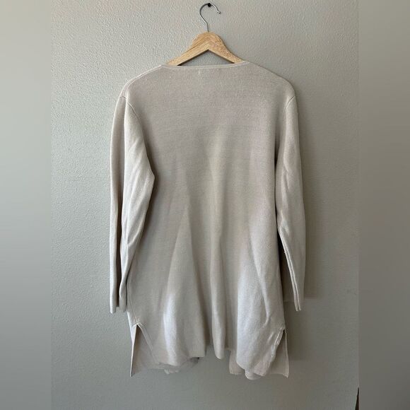 J Crew Juliette Collarless Sweater Blazer Cardigan in Linen Blend Cream Size XL - Picture 8 of 10